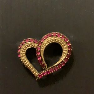 Ruby and diamond heart necklace